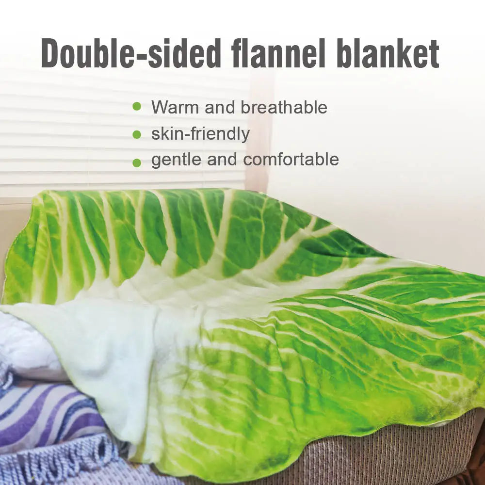 Leafy Layers Cabbage Blanket – Double-Sided Flannel