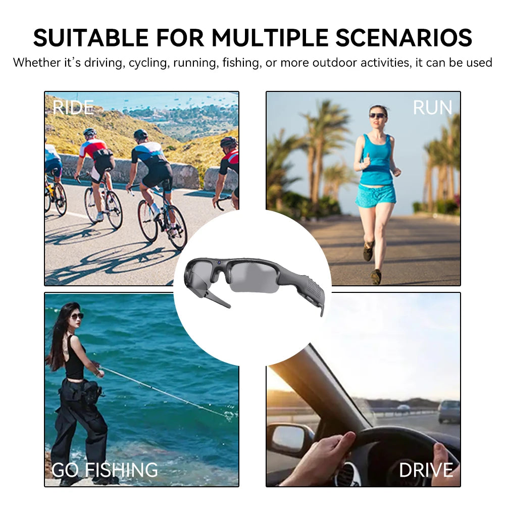 RideCam Vision Pro – Smart WiFi Sports Glasses with 1080P Camera