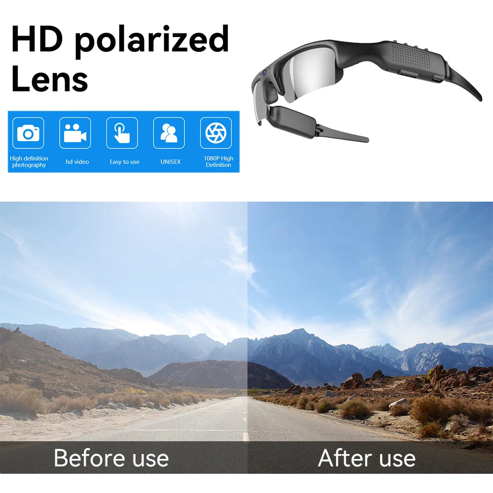 RideCam Vision Pro – Smart WiFi Sports Glasses with 1080P Camera