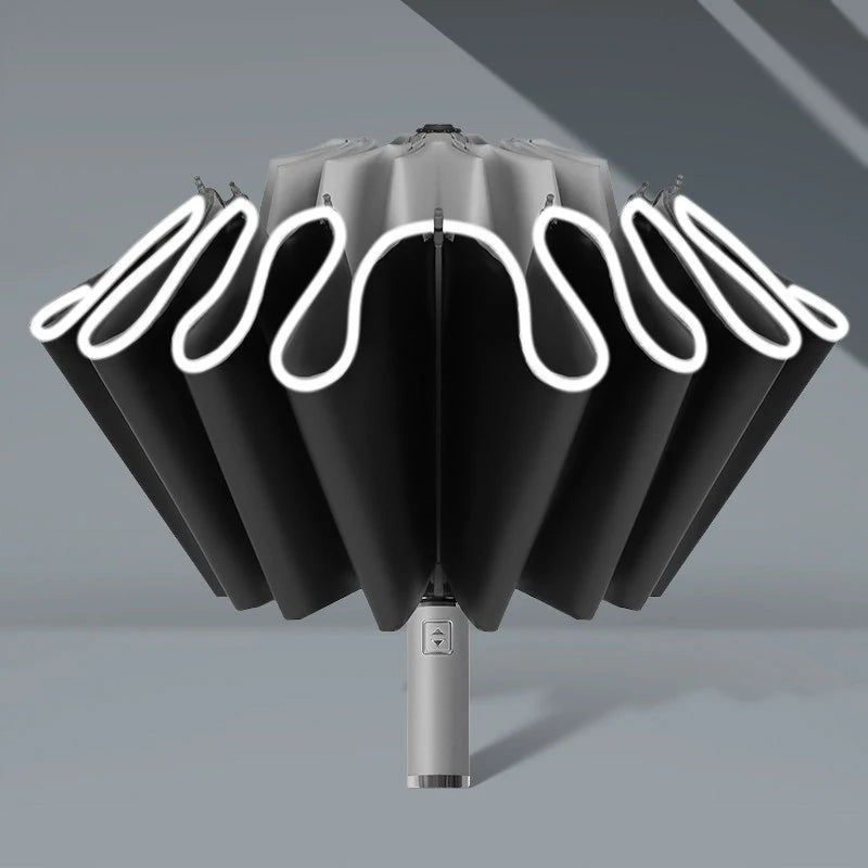 StormGuard β Auto-Fold Windproof Umbrella with 12-Rib Reverse Design