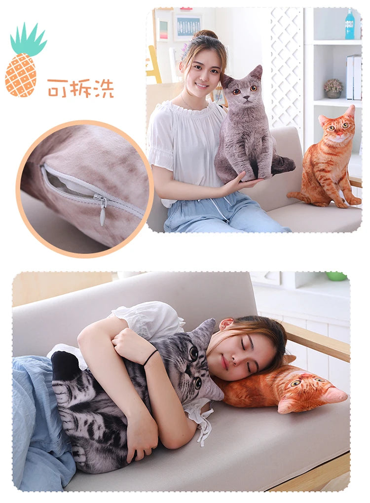 SnugglePaws™ Plush Cat Cushion – Soft Toy & Sofa Decor for Kids