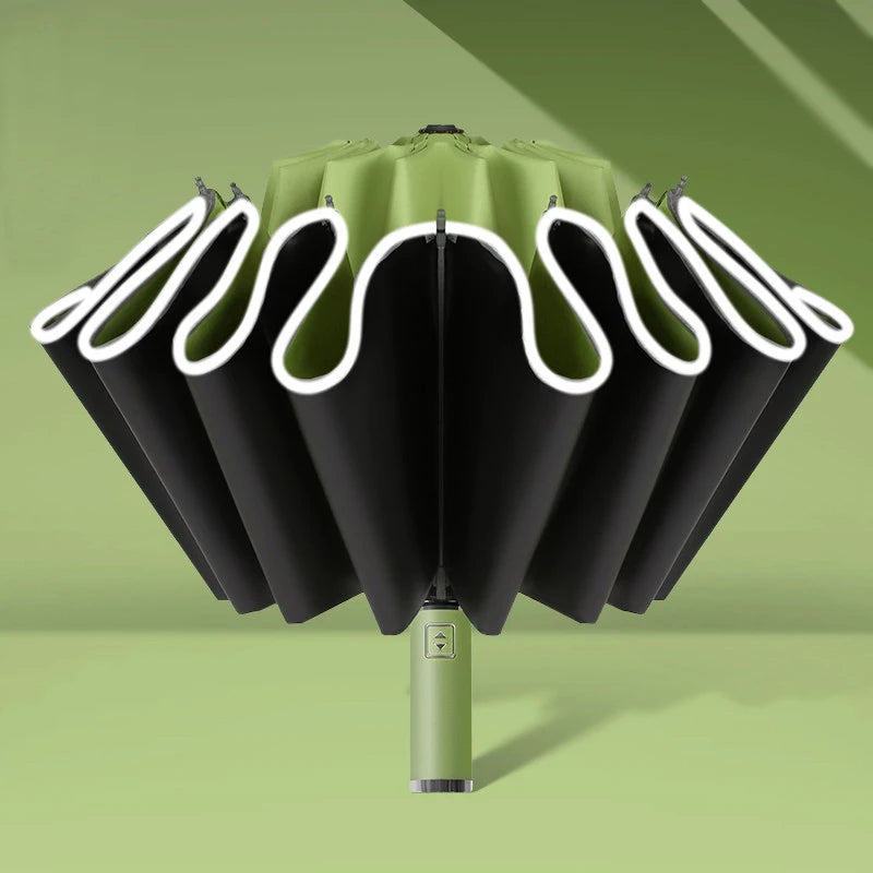 StormGuard β Auto-Fold Windproof Umbrella with 12-Rib Reverse Design