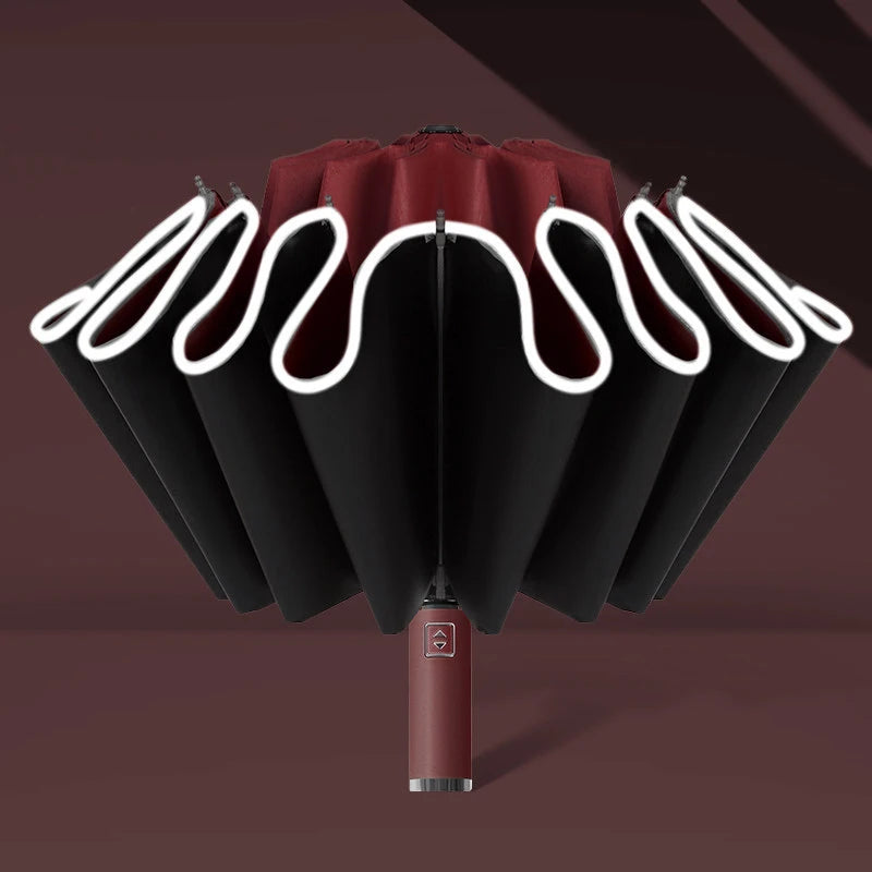 StormGuard β Auto-Fold Windproof Umbrella with 12-Rib Reverse Design