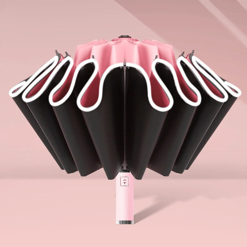 StormGuard β Auto-Fold Windproof Umbrella with 12-Rib Reverse Design