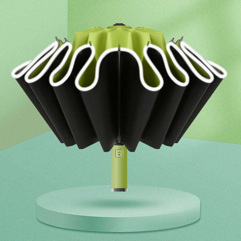 StormGuard β Auto-Fold Windproof Umbrella with 12-Rib Reverse Design