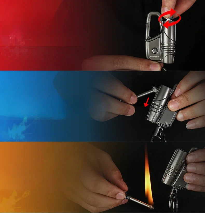 FlameMate Multi-Function Keychain Lighter – Windproof, Refillable & Durable