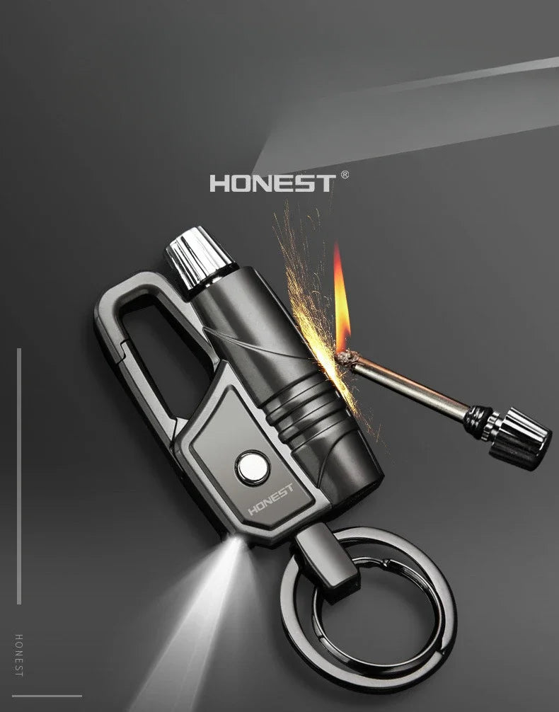 FlameMate Multi-Function Keychain Lighter – Windproof, Refillable & Durable