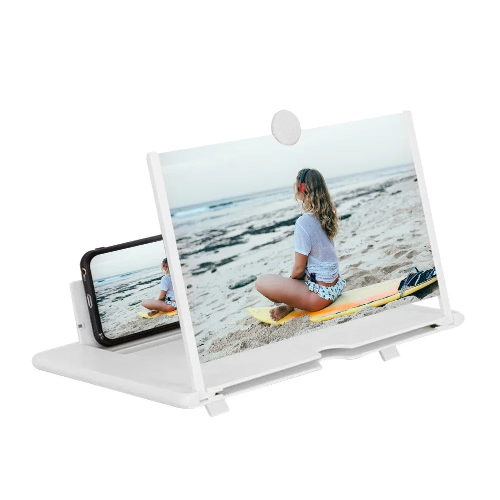 VisionBoost 3D Phone Screen Magnifier – 8/14 Inch Mobile Video Amplifier Stand