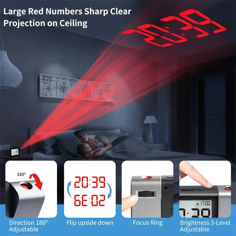 ProTime Glow – LED Projection Alarm Clock for Modern Bedrooms