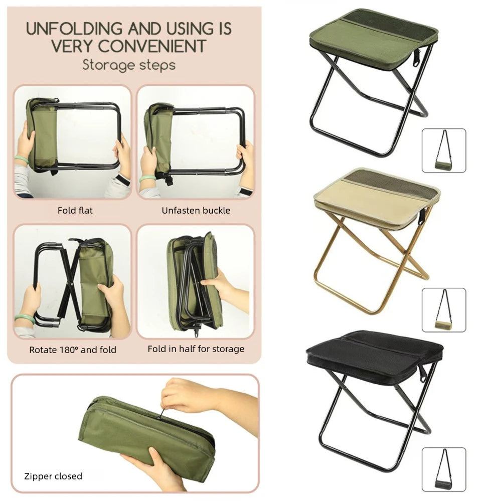 PackMate™ Folding Backpack Stool – Compact Outdoor Seat with Carry Bag