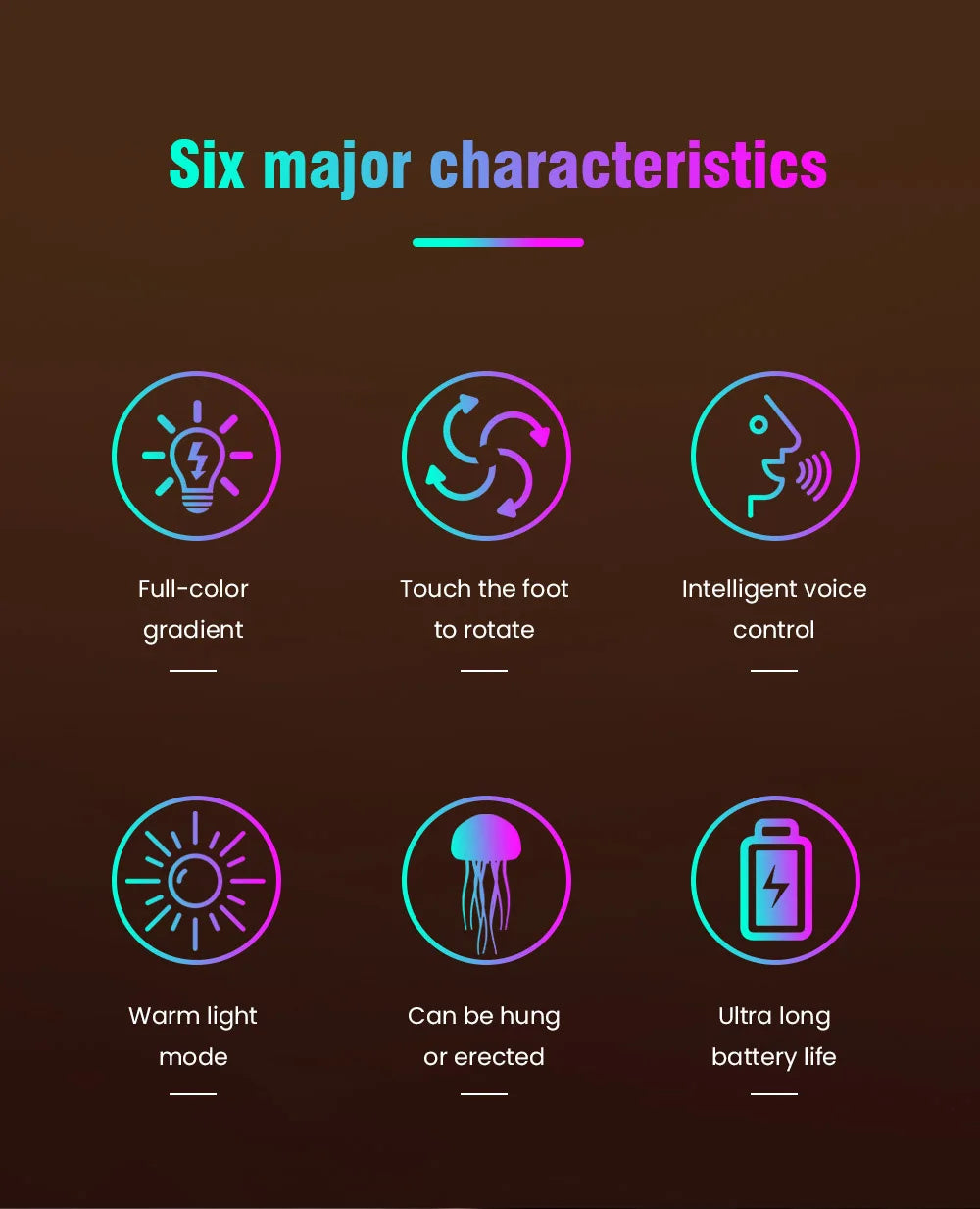 Jellyfish Lamp – RGB Voice-Control Night Light for Bedside Magic