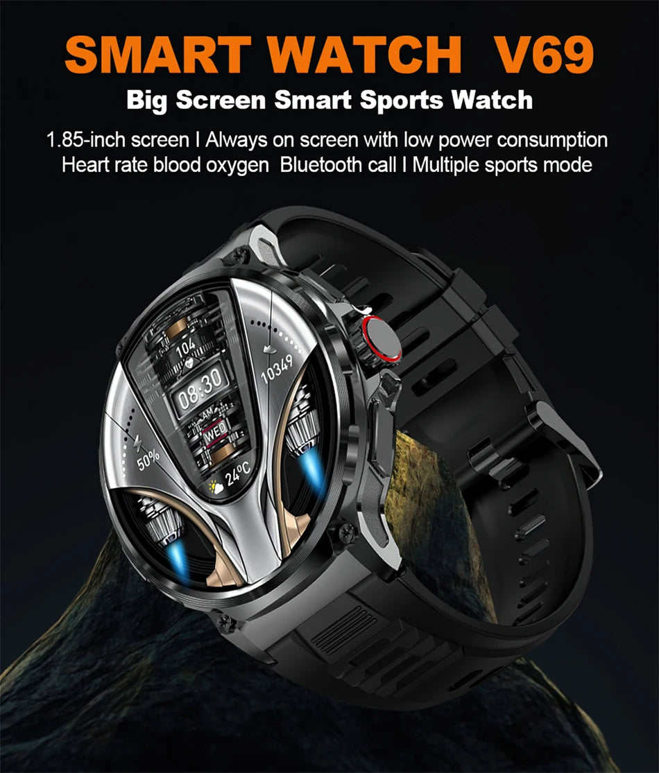 MetroTrack 1.85" GPS Smartwatch – Ultra-HD AMOLED, 710 mAh Battery