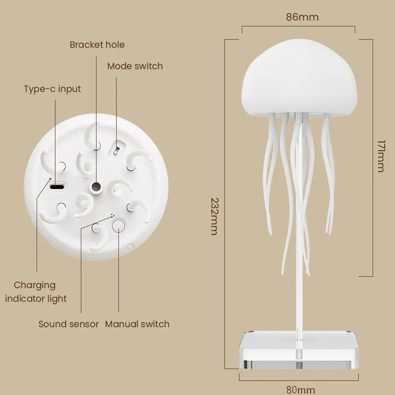Jellyfish Lamp – RGB Voice-Control Night Light for Bedside Magic