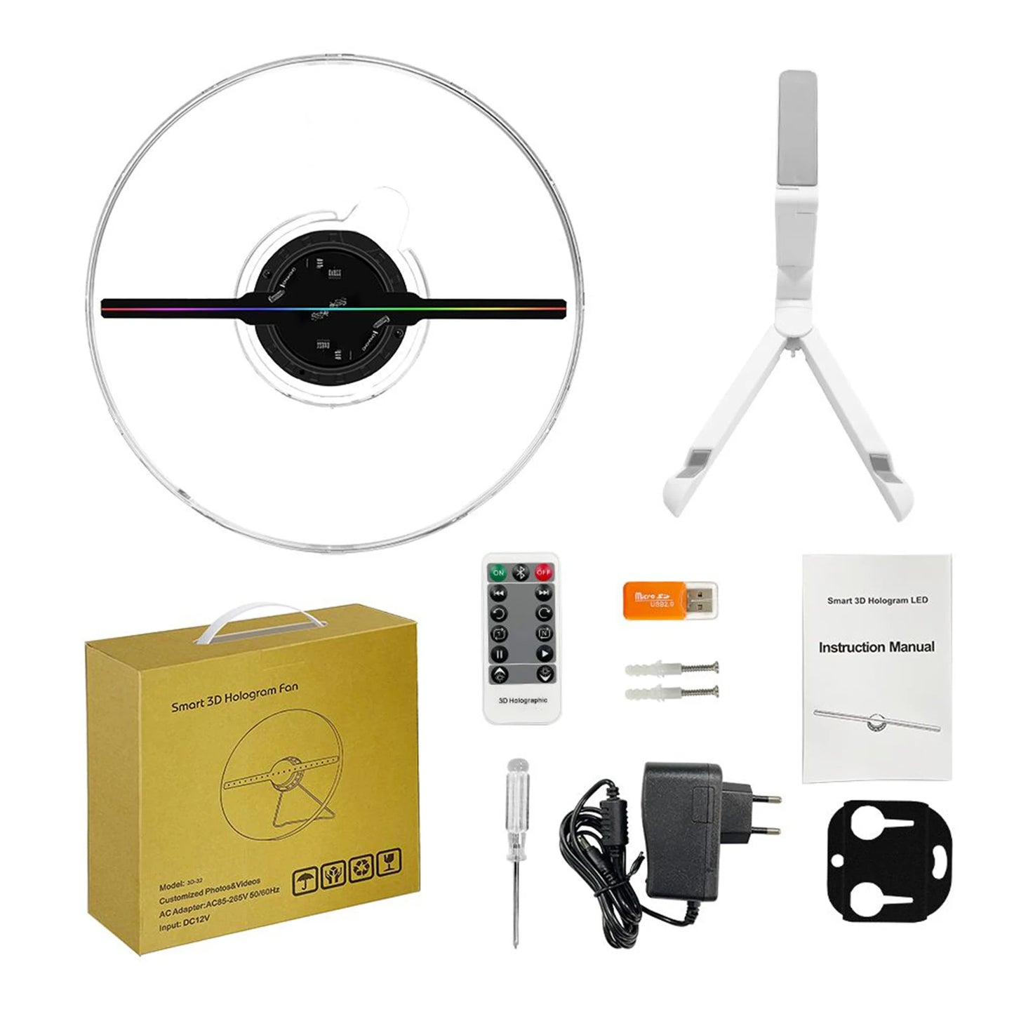 HoloSpin 25cm 3D Hologram Fan – Wi-Fi LED Logo Display