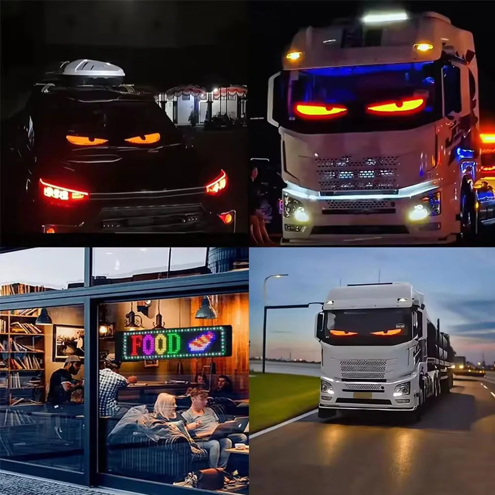 ScrollBright™ LED Car Sign – Customisable App-Control Display Panel