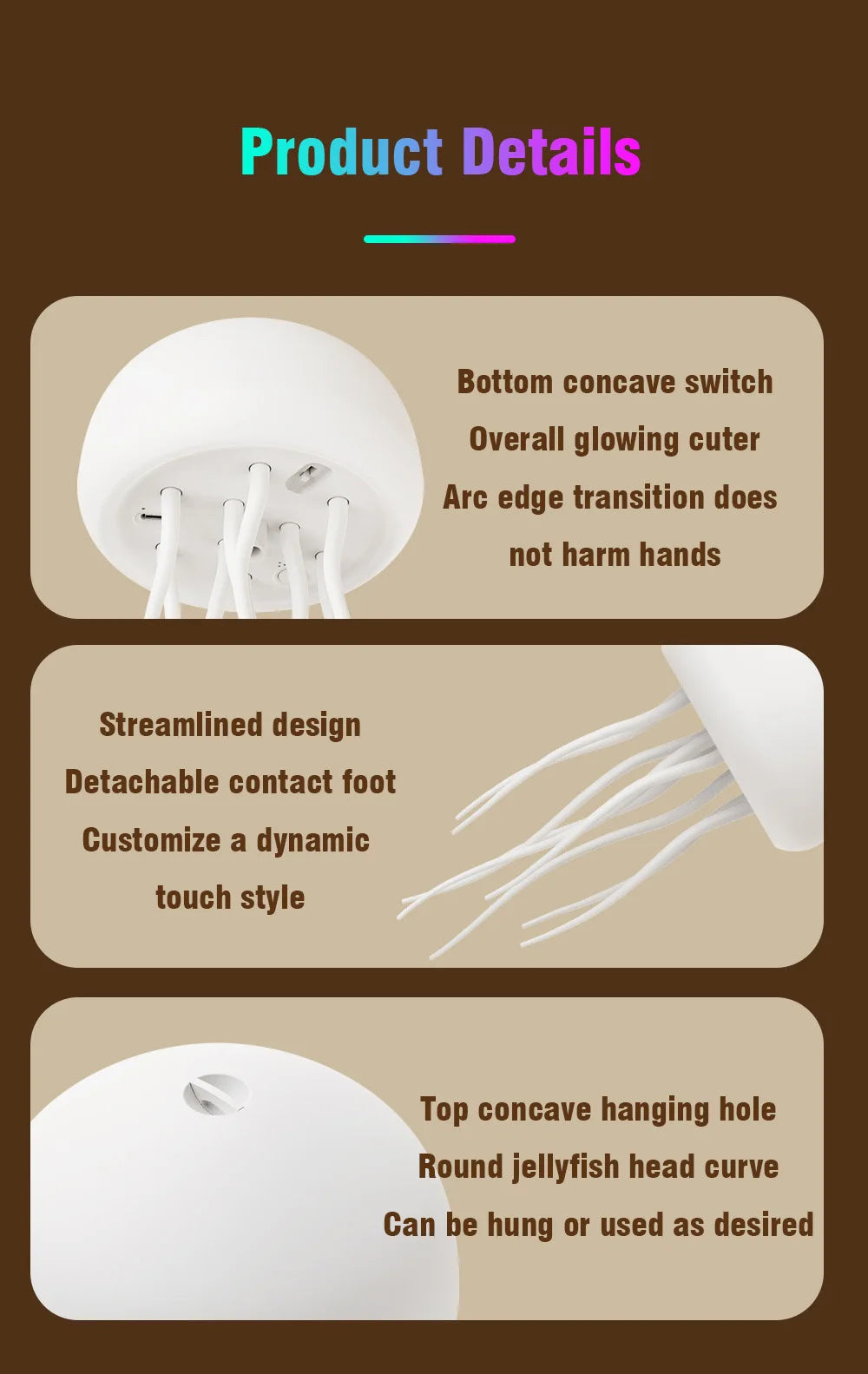 Jellyfish Lamp – RGB Voice-Control Night Light for Bedside Magic