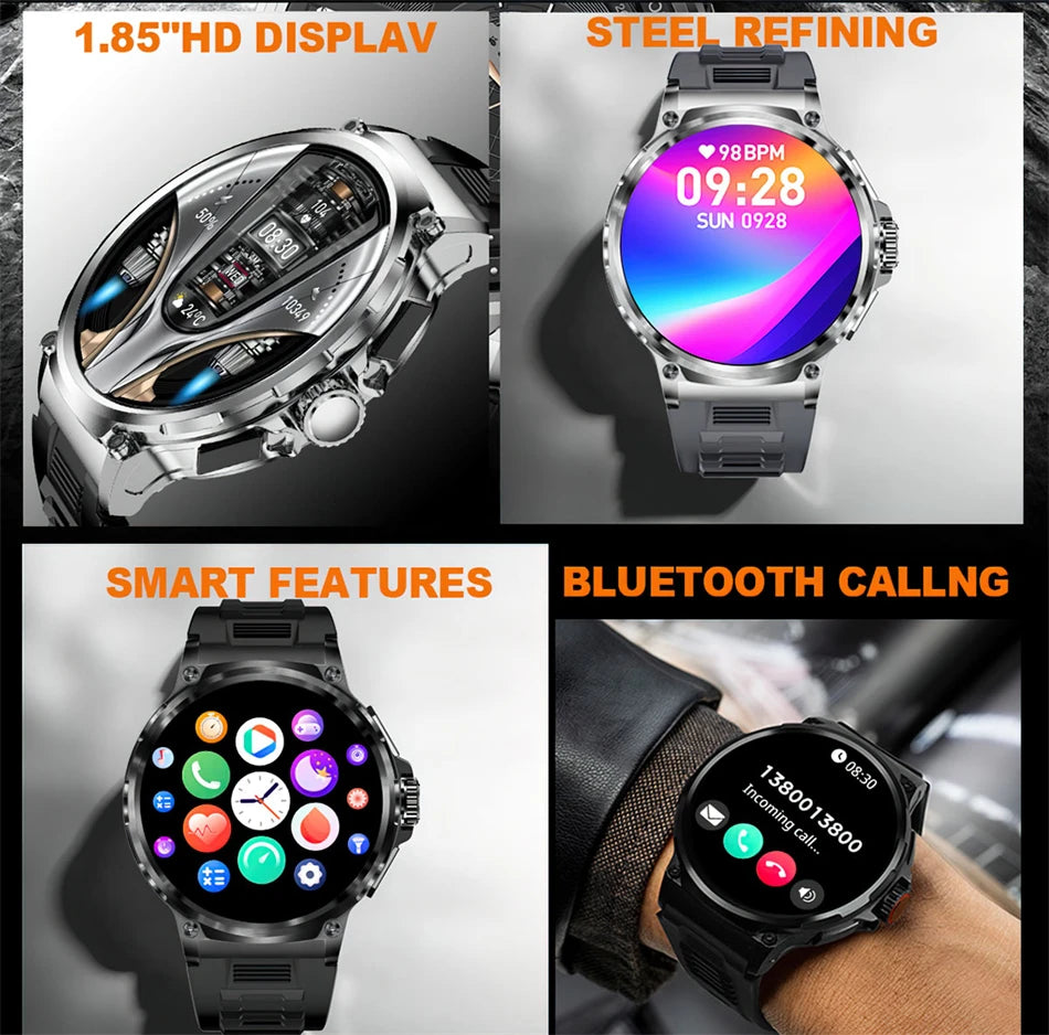MetroTrack 1.85" GPS Smartwatch – Ultra-HD AMOLED, 710 mAh Battery