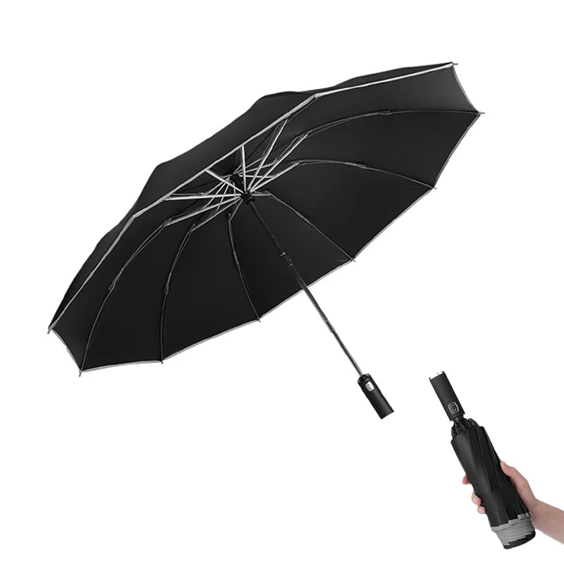 StormGuard β Auto-Fold Windproof Umbrella with 12-Rib Reverse Design