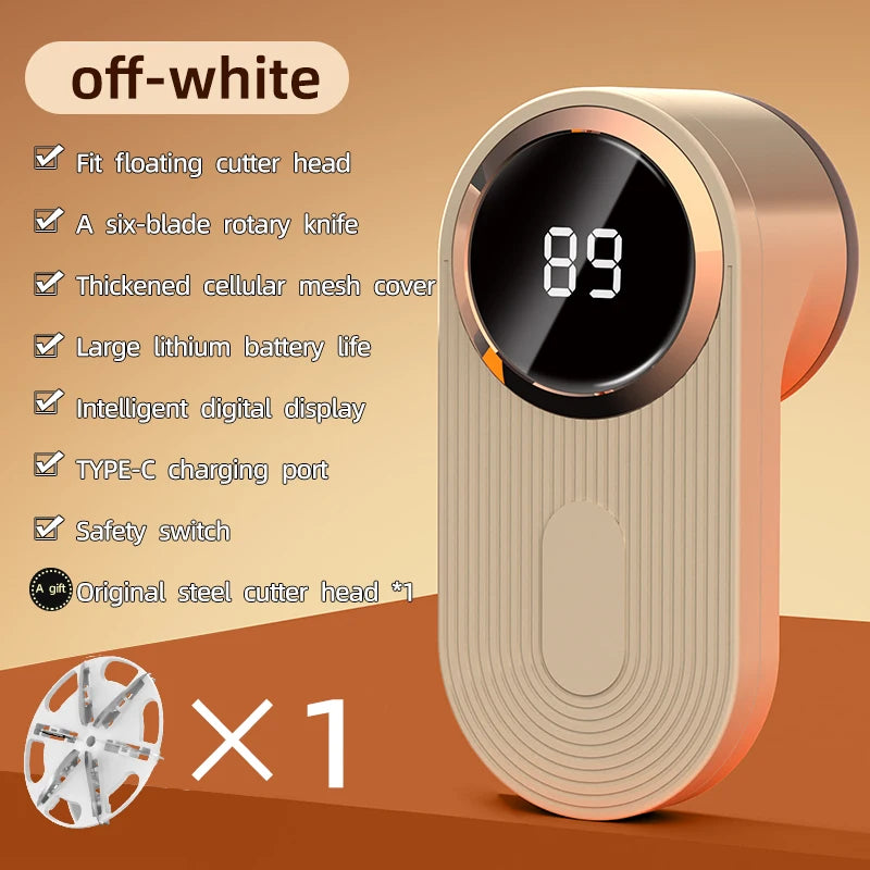 FuzzClean Pro – LED Digital Lint Remover, USB Rechargeable