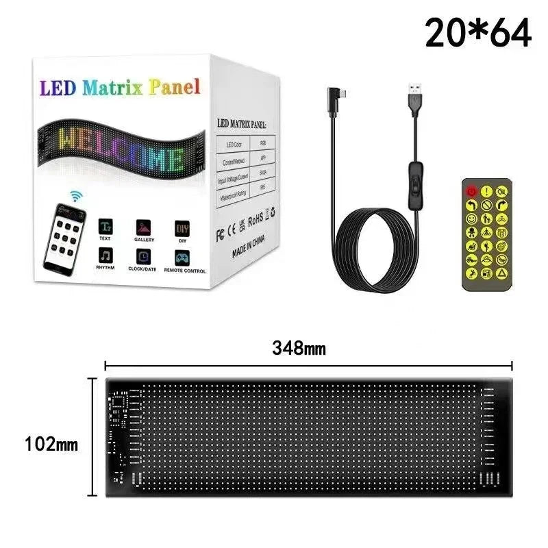 Letrero LED ScrollBright™ para coche: panel de visualización personalizable controlado por aplicación
