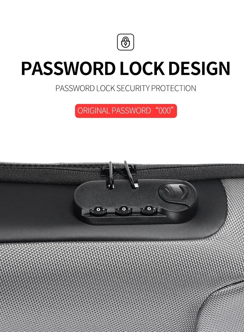 CityShield Luxury Crossbody – Multifunction Chest Bag with USB Port