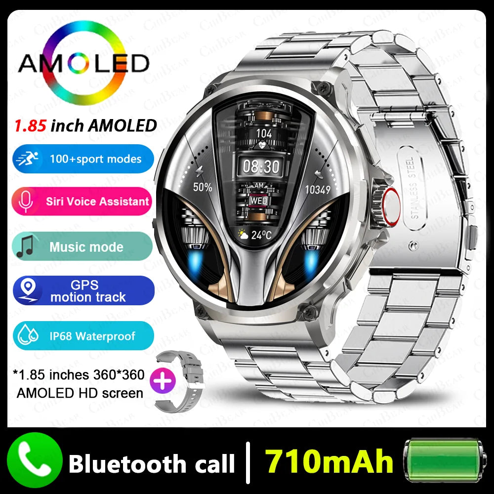 MetroTrack 1.85" GPS Smartwatch – Ultra-HD AMOLED, 710 mAh Battery