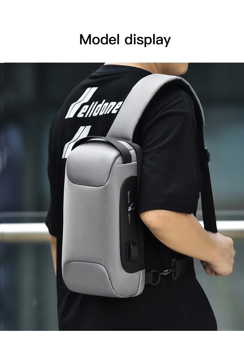 CityShield Luxury Crossbody – Multifunction Chest Bag with USB Port