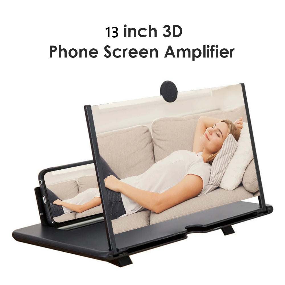 VisionBoost 3D Phone Screen Magnifier – 8/14 Inch Mobile Video Amplifier Stand