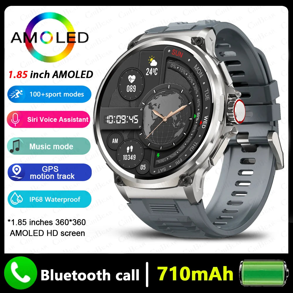 MetroTrack 1.85" GPS Smartwatch – Ultra-HD AMOLED, 710 mAh Battery
