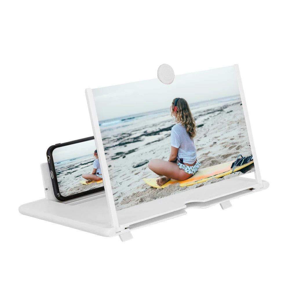 VisionBoost 3D Phone Screen Magnifier – 8/14 Inch Mobile Video Amplifier Stand