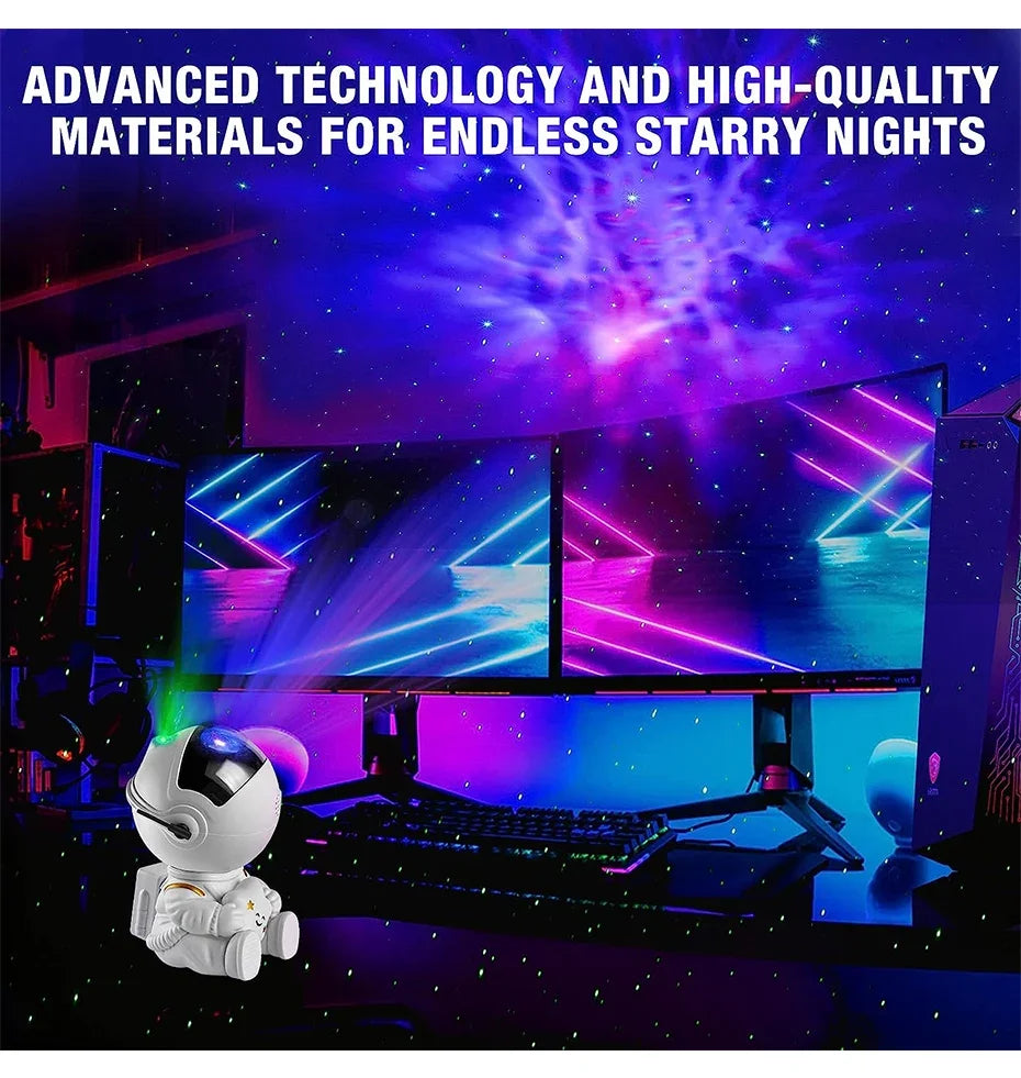 Astronaut Galaxy Star Projector – Nebula LED Night Light
