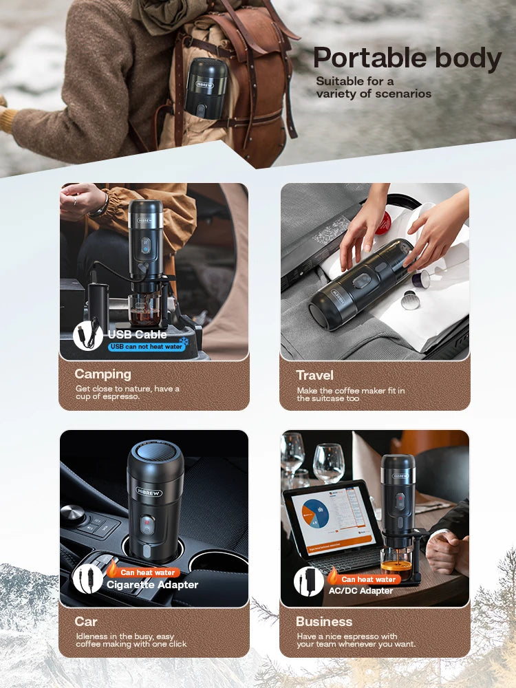 BrewGo Elite – Portable Espresso Maker for Car & Home