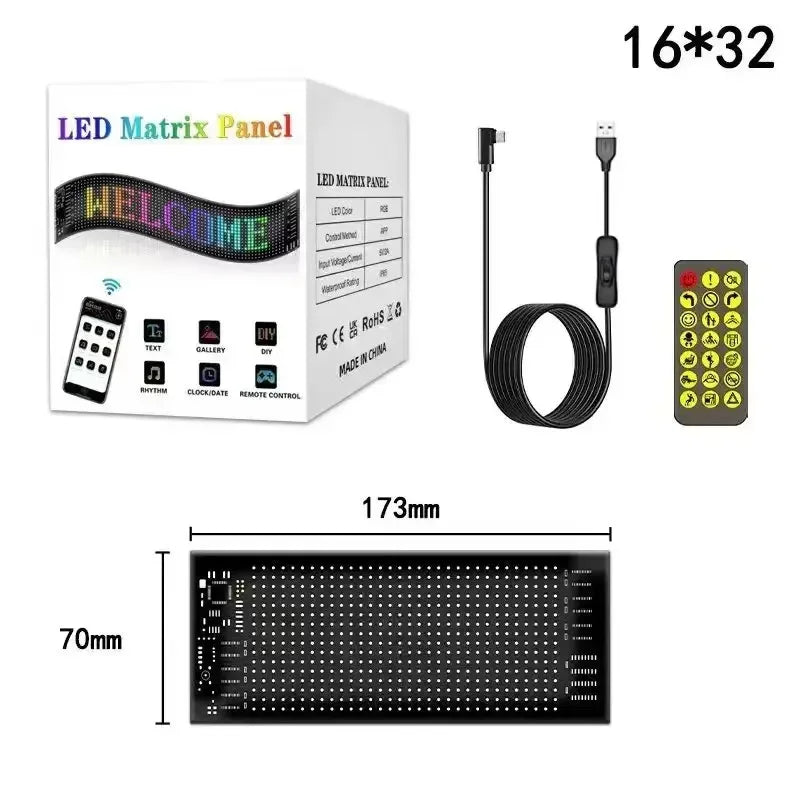 ScrollBright™ LED Car Sign – Customisable App-Control Display Panel