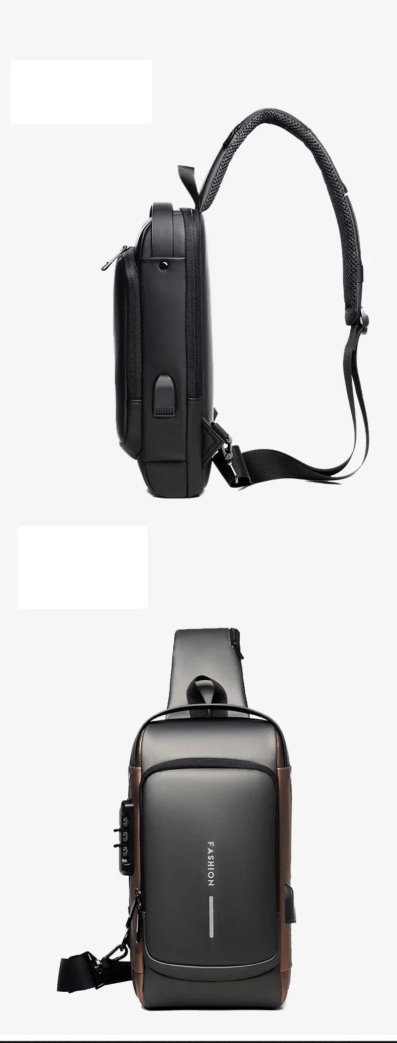 CityShield Luxury Crossbody – Multifunction Chest Bag with USB Port