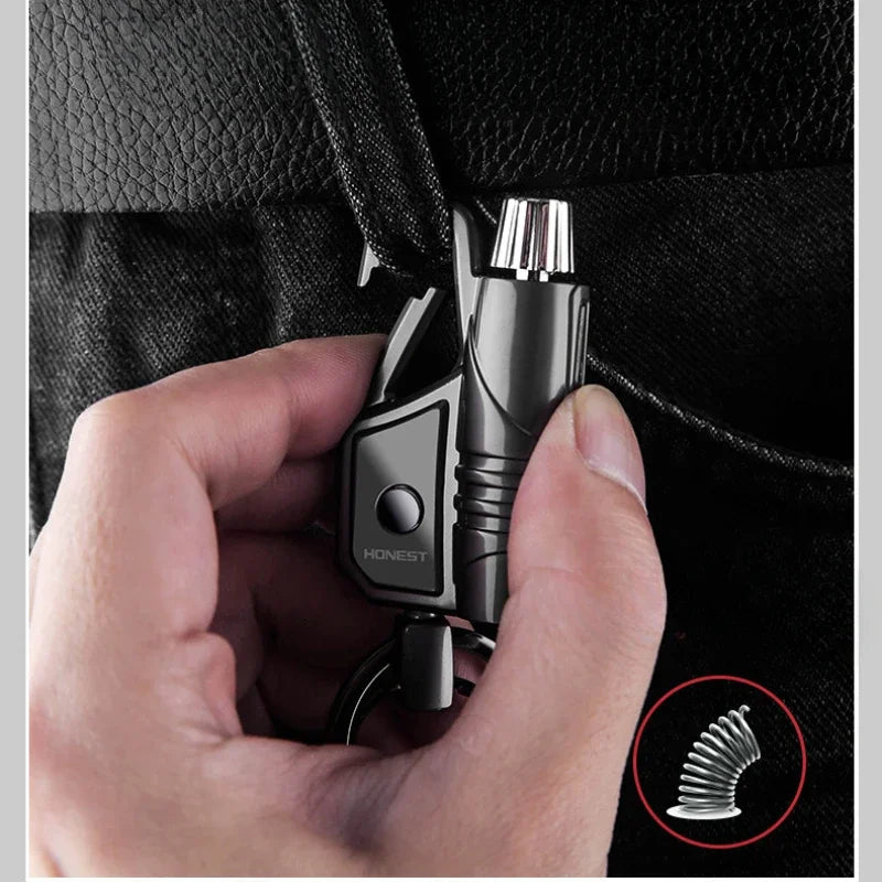 FlameMate Multi-Function Keychain Lighter – Windproof, Refillable & Durable