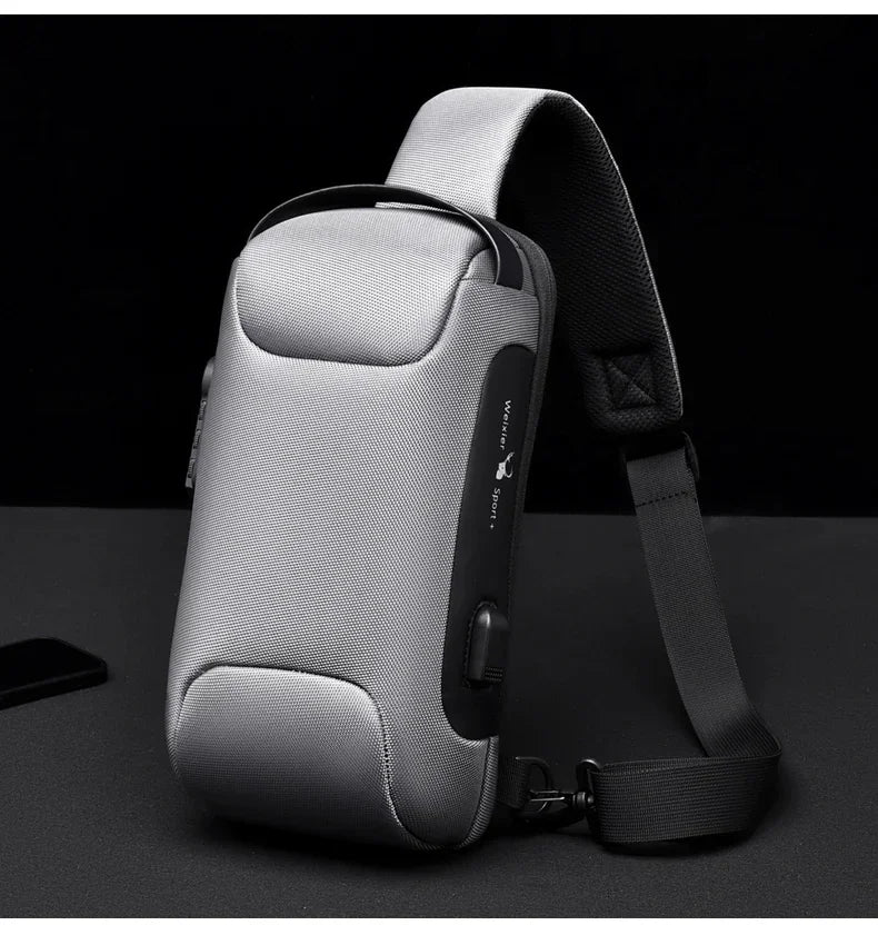 CityShield Luxury Crossbody – Multifunction Chest Bag with USB Port