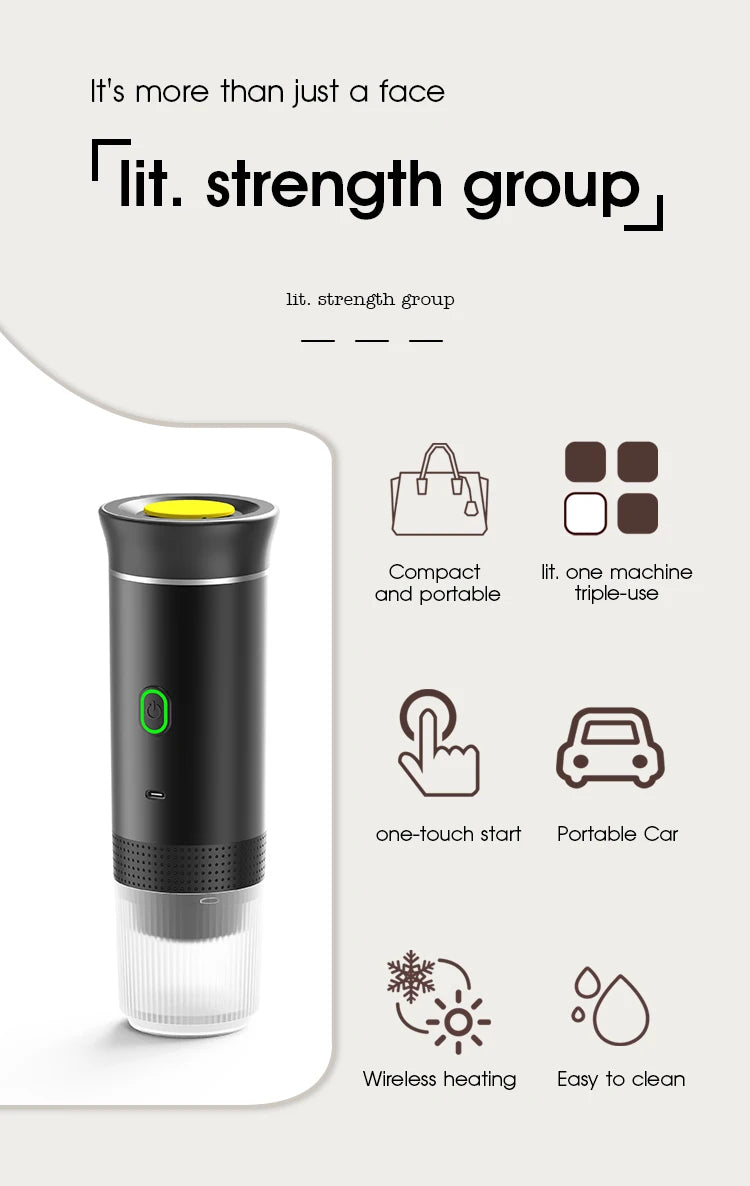 EspressoJet Wireless – Travel Coffee Machine for Capsules & Ground Coffee