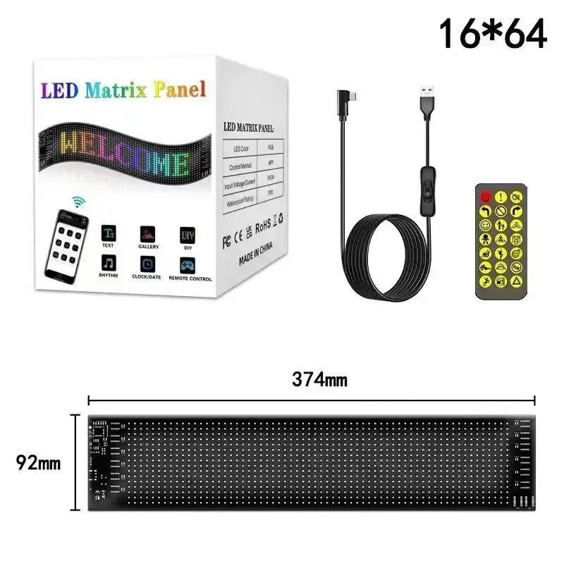 ScrollBright™ LED Car Sign – Customisable App-Control Display Panel