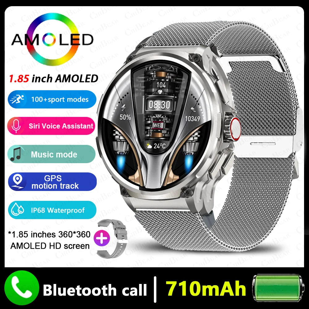 MetroTrack 1.85" GPS Smartwatch – Ultra-HD AMOLED, 710 mAh Battery
