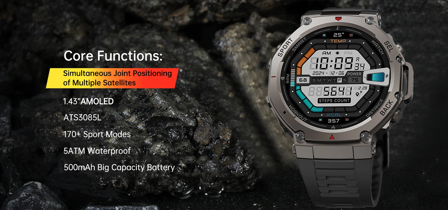 IronPeak Ultra GPS Watch – Military-Style, Dual-Band GNSS, 5 ATM