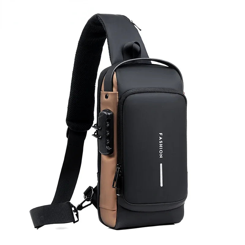 CityShield Luxury Crossbody – Multifunction Chest Bag with USB Port