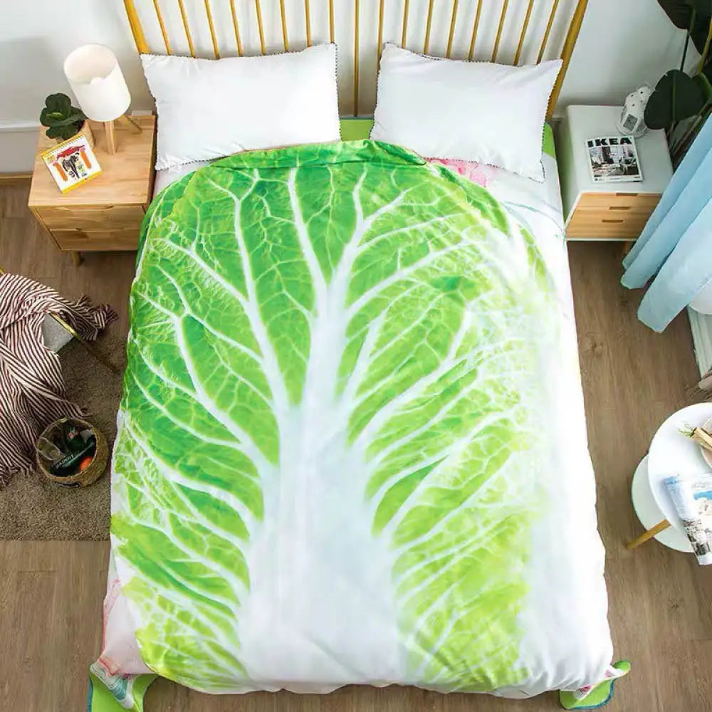 Leafy Layers Cabbage Blanket – Double-Sided Flannel