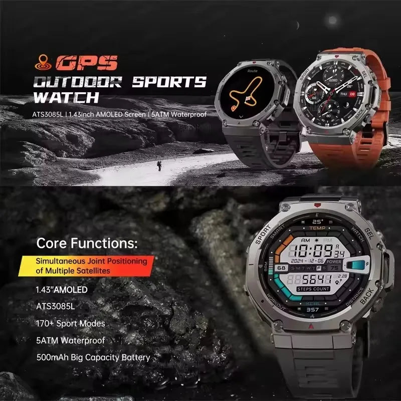IronPeak Ultra GPS Watch – Military-Style, Dual-Band GNSS, 5 ATM