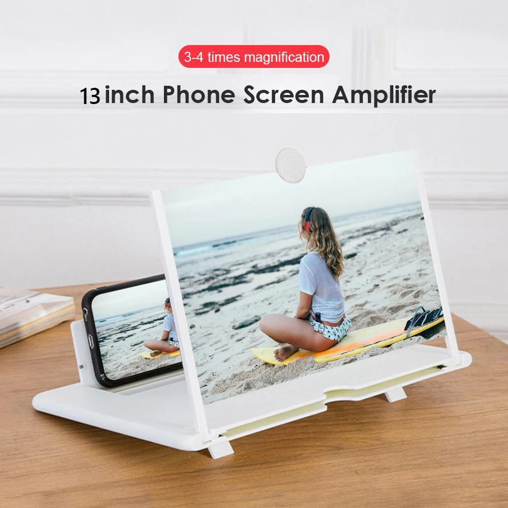 VisionBoost 3D Phone Screen Magnifier – 8/14 Inch Mobile Video Amplifier Stand