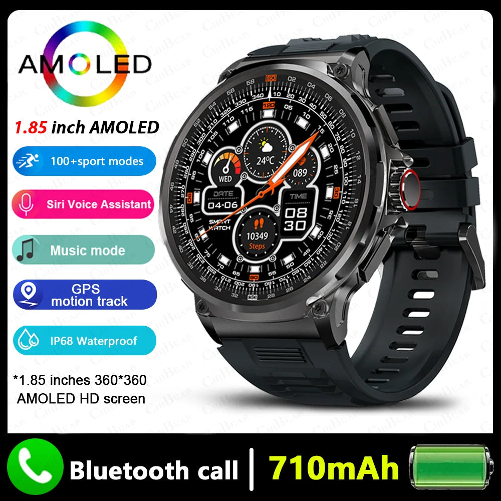 MetroTrack 1.85" GPS Smartwatch – Ultra-HD AMOLED, 710 mAh Battery