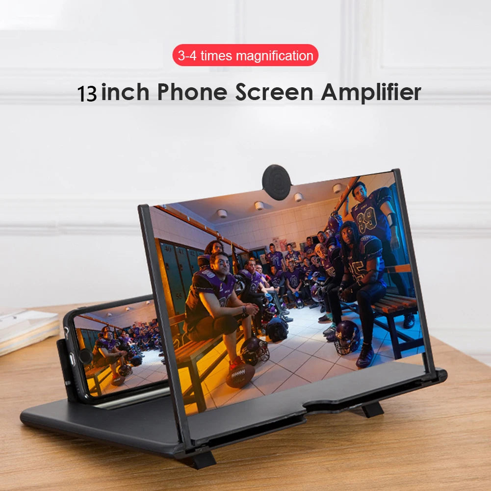 VisionBoost 3D Phone Screen Magnifier – 8/14 Inch Mobile Video Amplifier Stand