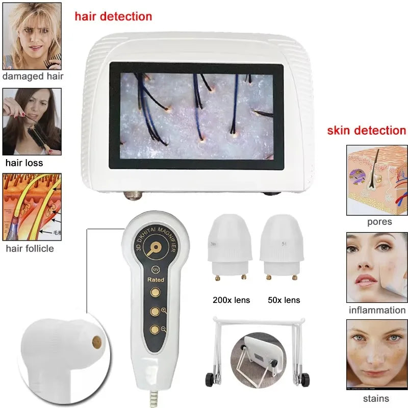 ClearView 5-Inch Skin & Scalp Analyser – Dual-Lens, Rechargeable