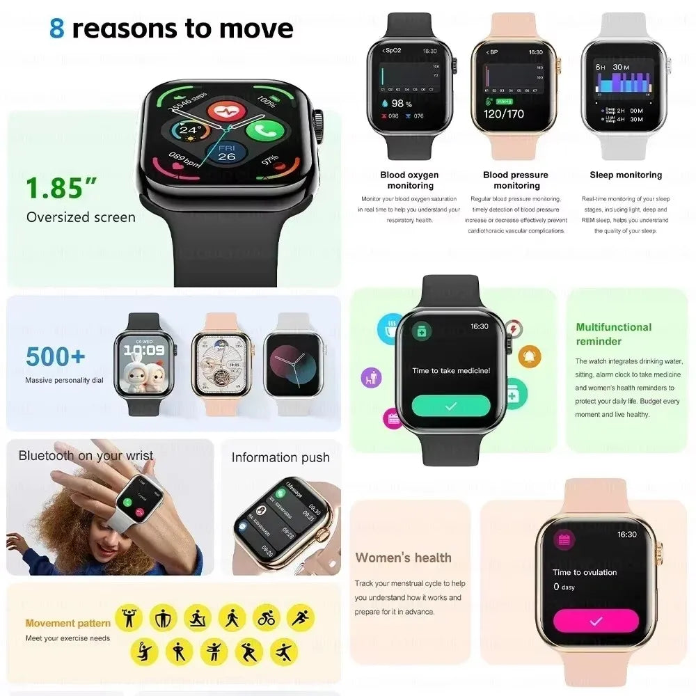 2025 Series 10 AquaLink GPS Smartwatch – NFC, Waterproof, for iPhone & Android