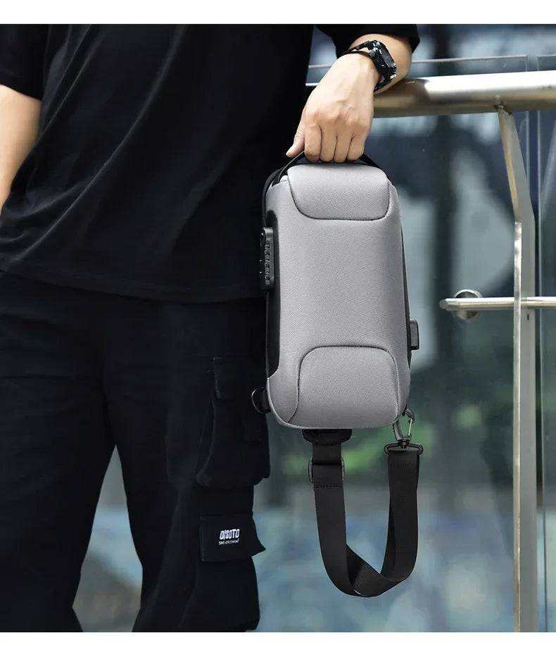 CityShield Luxury Crossbody – Multifunction Chest Bag with USB Port