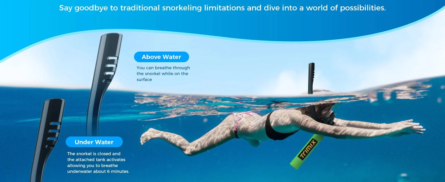 ShallowDive 0.5L Mini Scuba Tank + Snorkelling Mask – 10 min / 5 m
